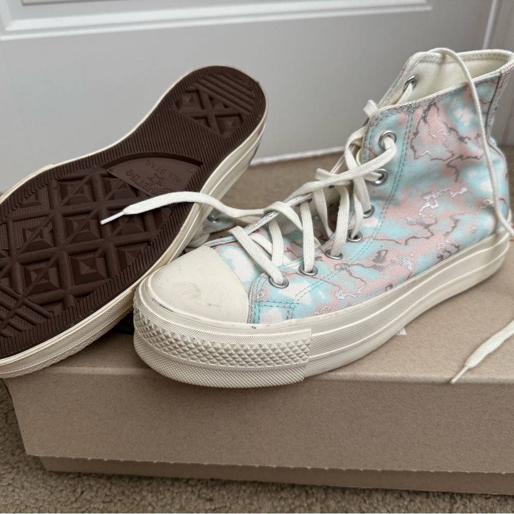 Converse Blue Pink High-Top Platform Sneakers